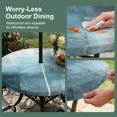 thumbnail image 5 of Round Outdoor Tablecloth with Umbrella Hole and Zipper, Blue Gray Tablecloth with Elastic Waterproof, Retro Abstract Gradient Plaid Geometric Art Patio Table Covers for 55" - 60" Picnic Pool Tables, 5 of 9