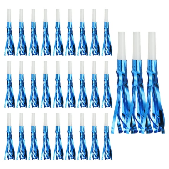 Uxcell 48 Pcs Fringed Noise Makers, Metallic Fringe Party Blowers Party Favors for Sports Events Birthday Parties Graduation Ceremonies Christmas New Year Gift Decorations, Blue