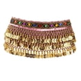 thumbnail image 2 of Bufanda de cadera Yuyangstore para danza del vientre con borlas de lentejuelas Rosa, 2 of 8