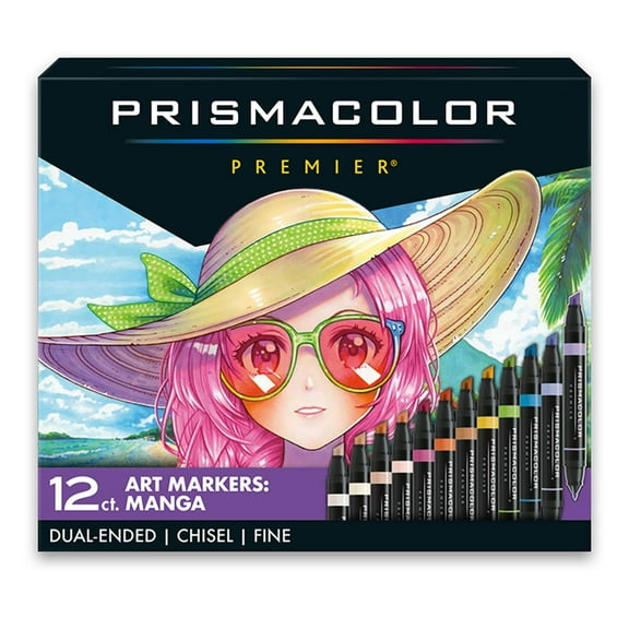 Prismacolor Premier Double-Ended Art Marker Set, 12-Colors, Manga Colors