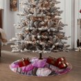 thumbnail image 4 of Bingfone Christmas Tree Skirt Mat Christmas Decoration Interior 48" -Purple And Pink Tulip Bouquet, 4 of 6