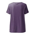 thumbnail image 4 of Fangasis Women Tops Short Sleeve T Shirt Solid Color Tee Ladies Bohemian Pullover Comfy Loungewear Top Purple XXL, 4 of 7