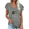 thumbnail image 1 of Birdeem Mode Femmes Été Col en V Manches Courtes Imprimé T-Shirt Blouse Décontractée, 1 of 1