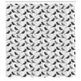 thumbnail image 3 of Ambesonne Birds Shower Curtain, Greyscale Animal Silhouettes, 69"Wx84"L, Black Grey White, 3 of 3