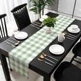thumbnail image 3 of Sage Green Buffalo Plaid Table Runner 108 Inches Long, Green White Checkered Farmhouse Kitchen Coffee Dining Table Decoration for Home Party Birthday Wedding Home Decor 13x108 Inches, 3 of 8