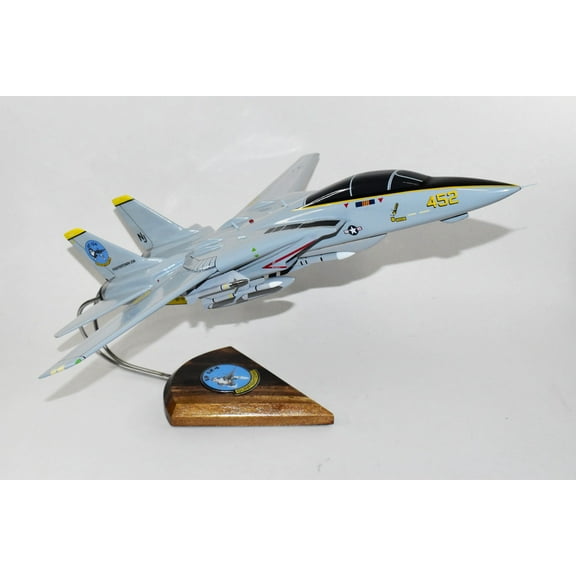 VF-124 Gunfighters F-14a 162588 (1987) Tomcat Model, 1/42 (18") Scale, Mahogany, Navy, Fighter