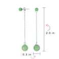 thumbnail image 4 of Bling Jewelry Womens Simple Gemstone Dangle Earrings with Black Onyx or Green Jade in Sterling Silver, 4 of 4