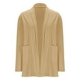 thumbnail image 7 of Lightweight Cardigans for Women with Two Pockets Open Front Long Sleeve Casual Cardigan Jacket Tops Blouses (2XL, Khaki), 7 of 7