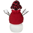 thumbnail image 4 of Snowman with Buffalo Plaid Hat Christmas Figure - 13.25" - Red, 4 of 5