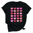 thumbnail image 1 of Meichang T-Shirts Cœur d'Amour pour Femmes T-Shirts de la Saint-Valentin Imprimé Cœur Manches Courtes Hauts Mignons Col Rond Hauts de Vacances Cadeaux de la Saint-Valentin pour Femmes, 1 of 2