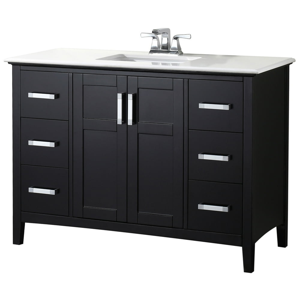 Brooklyn + Max Wilshire 48 inch Contemporary Bath Vanity in Black with