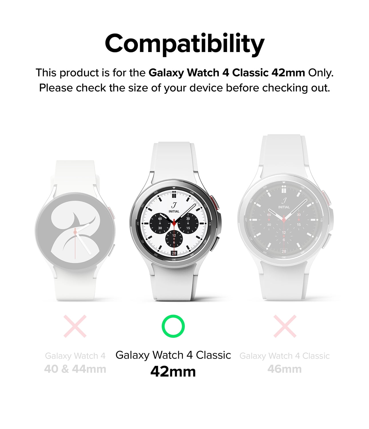 Ringke Galaxy Watch 4 Classic 42mm Band Metal One, Stainless Steel Smartwatch Band Replacement - Black