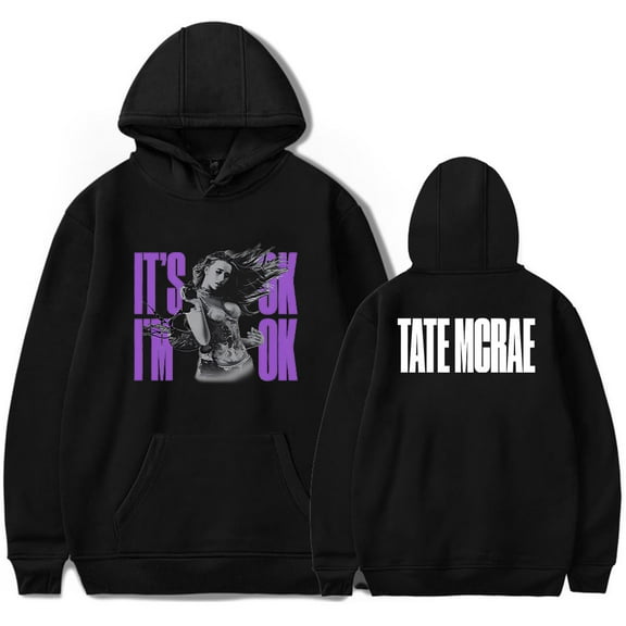 Tate McRae It's OK I'm OK Hoodie Women Men Hooded Sweatshirt Casual Long Sleeve Pullover Clothes