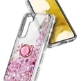 thumbnail image 5 of Compatible with Samsung Galaxy S24+ Plus Case with Tempered Glass Screen Protector, Ring Holder/Wrist Strap, Nagebee Glitter Liquid Floating Waterfall Cute Phone Cover (Rose Gold), 5 of 6