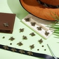 thumbnail image 4 of 18 juegos de botones retro dorados de abeja pequeña para manualidades, bolsos, cuero, botones decorativos con remaches de rosca y conchos metálicos., 4 of 5