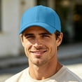 thumbnail image 5 of Plain Baseball Cap Adjustable Running and Outdoor Unisex Hat Sky Blue One Size, 5 of 7