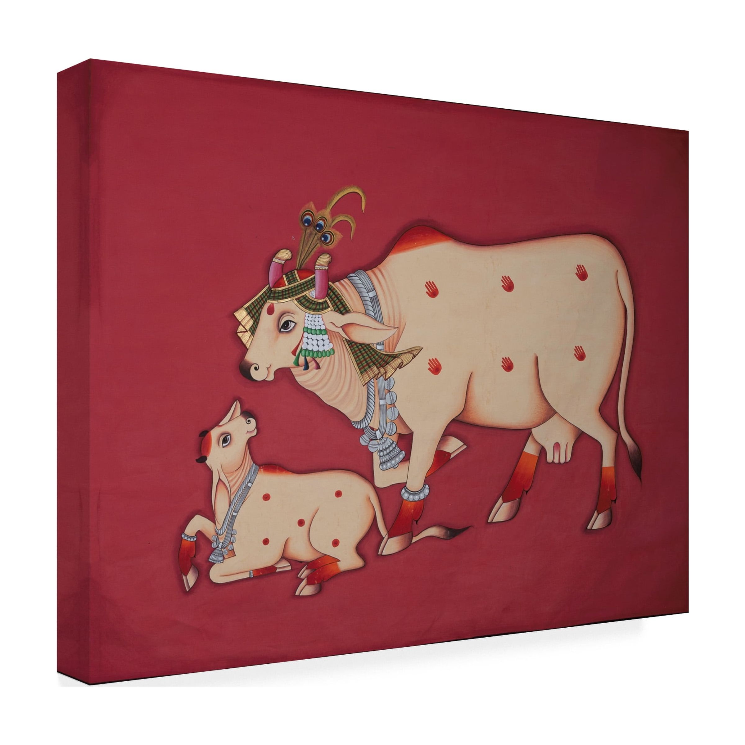 Imagineers Studio 'Kamdhenu Cow And Calf Painting' Canvas Art