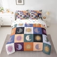 thumbnail image 3 of Homewish Bohemian Sun Moon Twin Bedding Sets 7-Piece, Vintage Tribal Buffalo Plaid Bedding Comforter Set, Hippie Southwestern Reversible Sheet Sets, Ultra Soft Bedroom Decor, 3 of 8