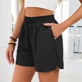 thumbnail image 2 of MEZZALL Women Casual Summer Shorts With Drawstring Waist Pockets Elastic Comfortable Loose Fit Solid Color Basic Shorts Holiday Daily Bottoms, 2 of 9