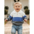 thumbnail image 4 of Gzhioc Toddler Baby Boy Fall Sweater 6 9 12 18 24 Months 2T 3T Lapel Collar Long Sleeve Patchwork Upper Button Down Pullover Warm Knit Tops, 4 of 9