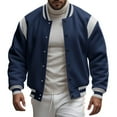 thumbnail image 3 of Stand Collar Classic Baseball Jackets (XL, Red), 3 of 8