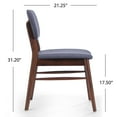 thumbnail image 6 of Noble House Colleen Mid-Century Fabric Dining Chairs, Set of 2, Charcoal, Walnut, 6 of 7