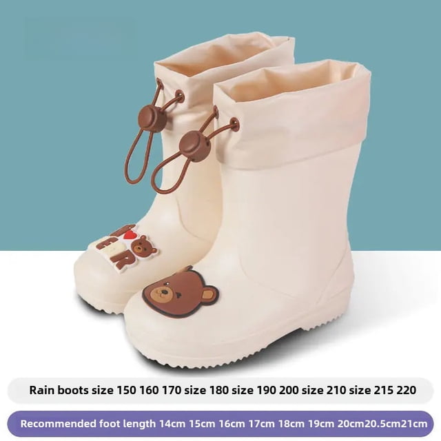 Botas de lluvia impermeables de dibujos animados para niños, zapatos de goma antideslizantes, venta al por mayor, zapatos para estudiantes de guardería, clima húmedo cómodo para