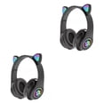 thumbnail image 5 of 2pcs Wireless Cat Ear Headphones Bluetooth Headset LED w/Mic Lights Earphone for Kids, 5 of 9