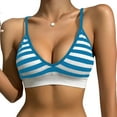 thumbnail image 2 of Aboser Womens Triangle Bras No Underwire Plunge Bras Push Up Striped Bralettes Comfort Full Coverage Daily Bra Soft Seamless Unlined Cami Top, 2 of 3