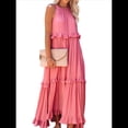 thumbnail image 1 of Vestido de Verano para Mujer, de Algodón, Sin Mangas, con Cuello Halter, Informal, Bohemio, Holgado, Rosa XL, 1 of 7