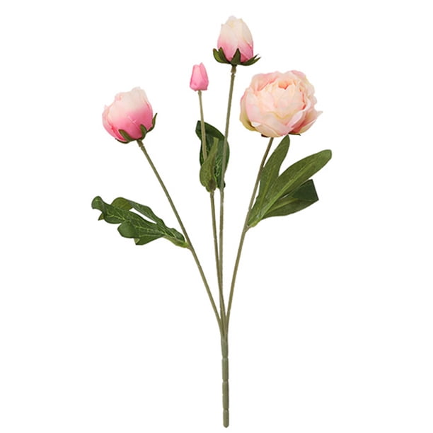 Toystoory Ramo de flores de peonía artificial de 4 ramas, decoración de simulación, adorno de flores para el hogar y la oficina Flores artificiales rosado Toystoory HA7106-03