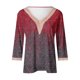 thumbnail image 4 of Ichuanyi Liquidación Fashion Fashion's Summer en V-Neck 3/4 manga de encaje Camiseta casual de camiseta casual ICHUANYI WER2023081606284, 4 of 5