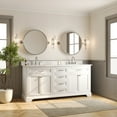 thumbnail image 2 of 72" Bathroom Vanity Double Sink Top with Backsplash, Pre-assembled Cabinet Sink Combo White, 2 of 13