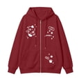 thumbnail image 4 of FYDUU Zip Up Hoodies for Women Cute Graphic Cat Print Hooded Sweatshirt Jacket Casual Outwear with Pockets Fall Clothes, 4 of 4