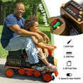 thumbnail image 4 of VOLTZ TOYS 12V Electric Locomotive Train with Passenger Carriage for Kids and Parents, Motorized Ride-On Toy with Real Smoke Effect, Music & LED Lights, Black, 4 of 8