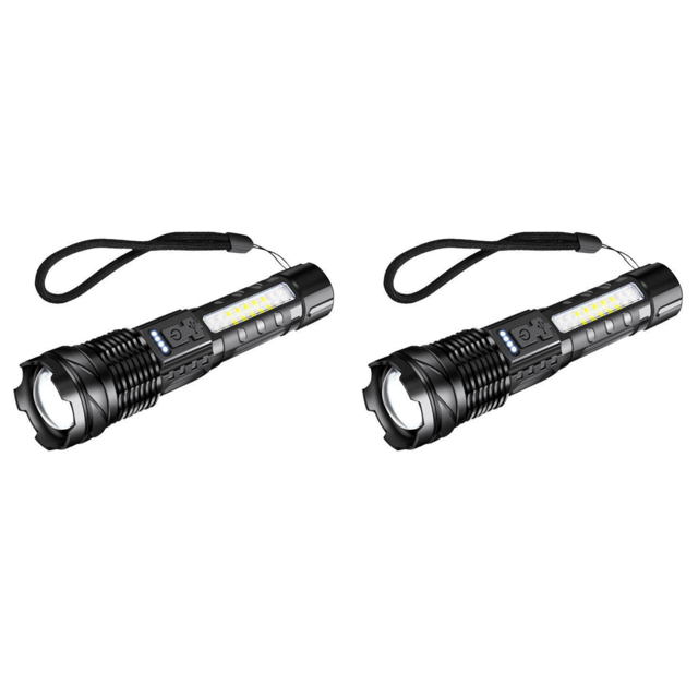 Linterna LED Con Zoom Telescópico Recargable Por USB (B)