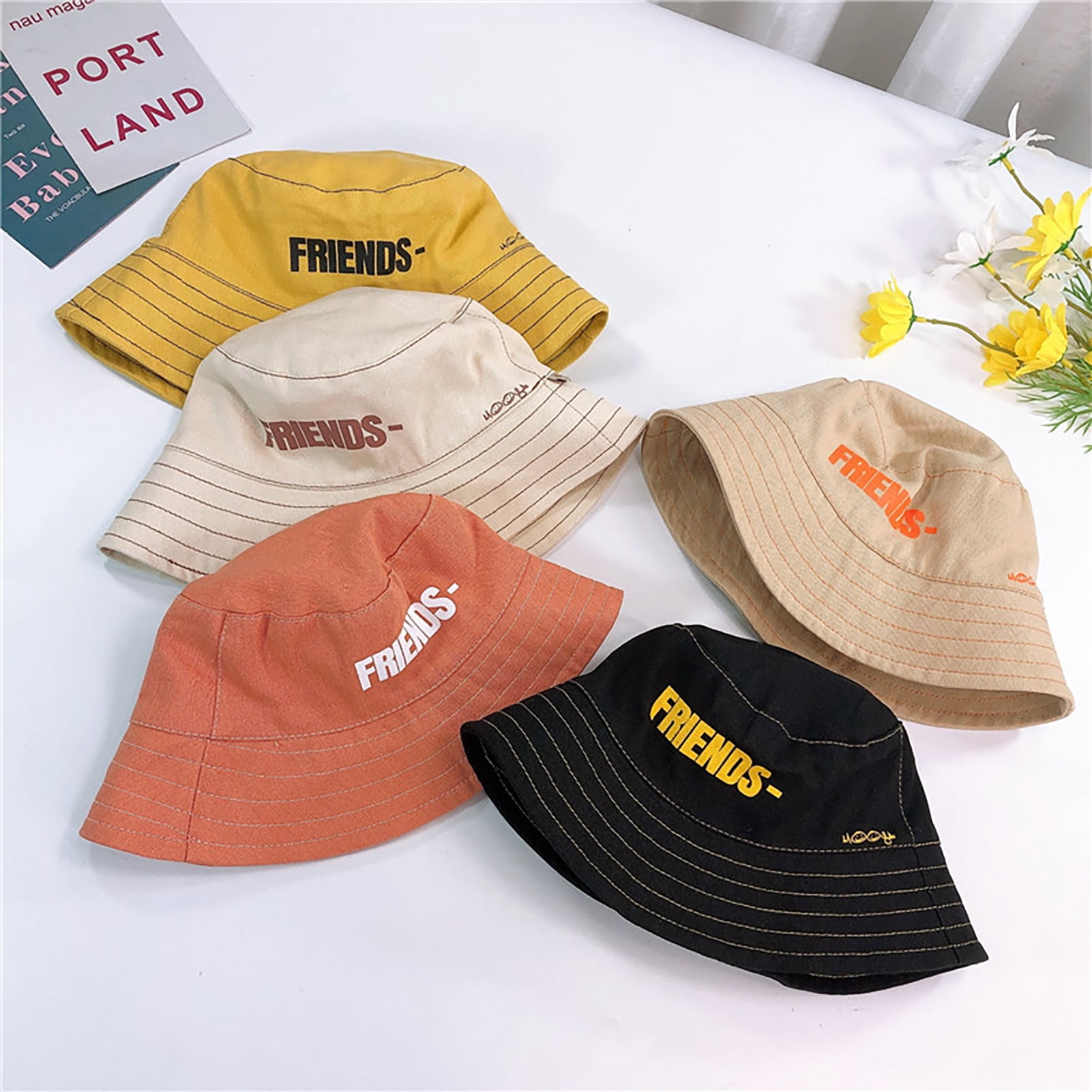 gotofar Fisherman Hat Letter Printed 
