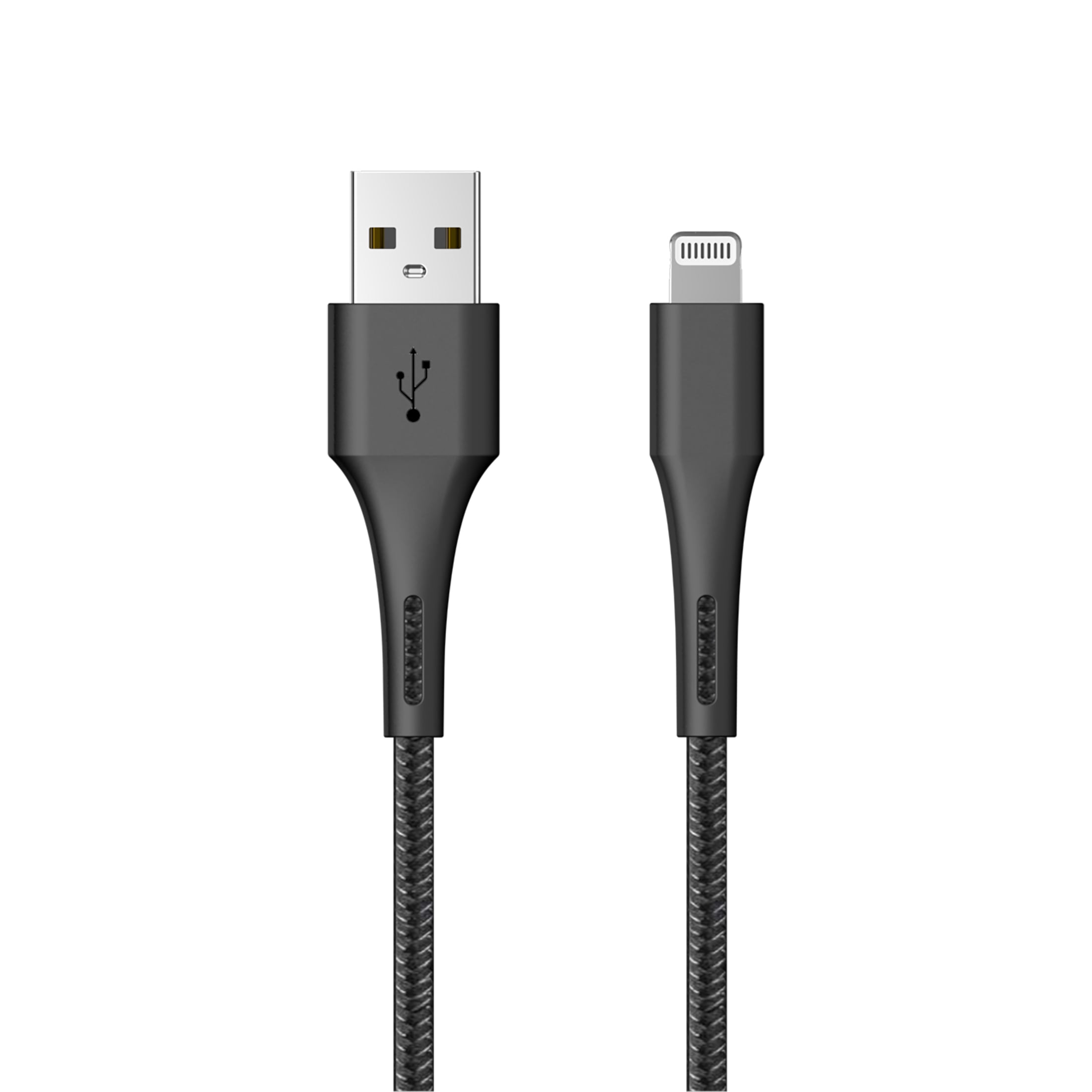 (2 pack) Walmart 6 feet USB Type-a to Lightning Charging and Data  W/ Kevlar Cable for iPhone iPad,  Black