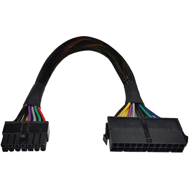 Cable con funda trenzada del adaptador de corriente principal Atx Psu de 24 pines a 14 pines para PC y servidores de 12 pulgadas (30