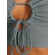 thumbnail image 4 of Sunloudy Suéter de color sólido para mujer, blusas cortas sin espalda de manga larga con cuello en V profundo, S / M / L / XL Sunloudy moda, 4 of 6