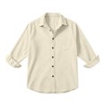 thumbnail image 4 of thefmos Men's Long Sleeve Button Down Shirt Fall Winter Spring Casual Basic Collared Top Loose Fit Everyday Wear Office Work Outfits, Beige XL, 4 of 5