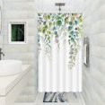thumbnail image 5 of Stall Green Eucalyptus Shower Curtain Watercolor Teal Plant Leaf Bathroom Shower Curtains Waterproof Fabric Botanical Flower Floral Bath Curtain Decor (36'''' × 72'''', Green), 5 of 6