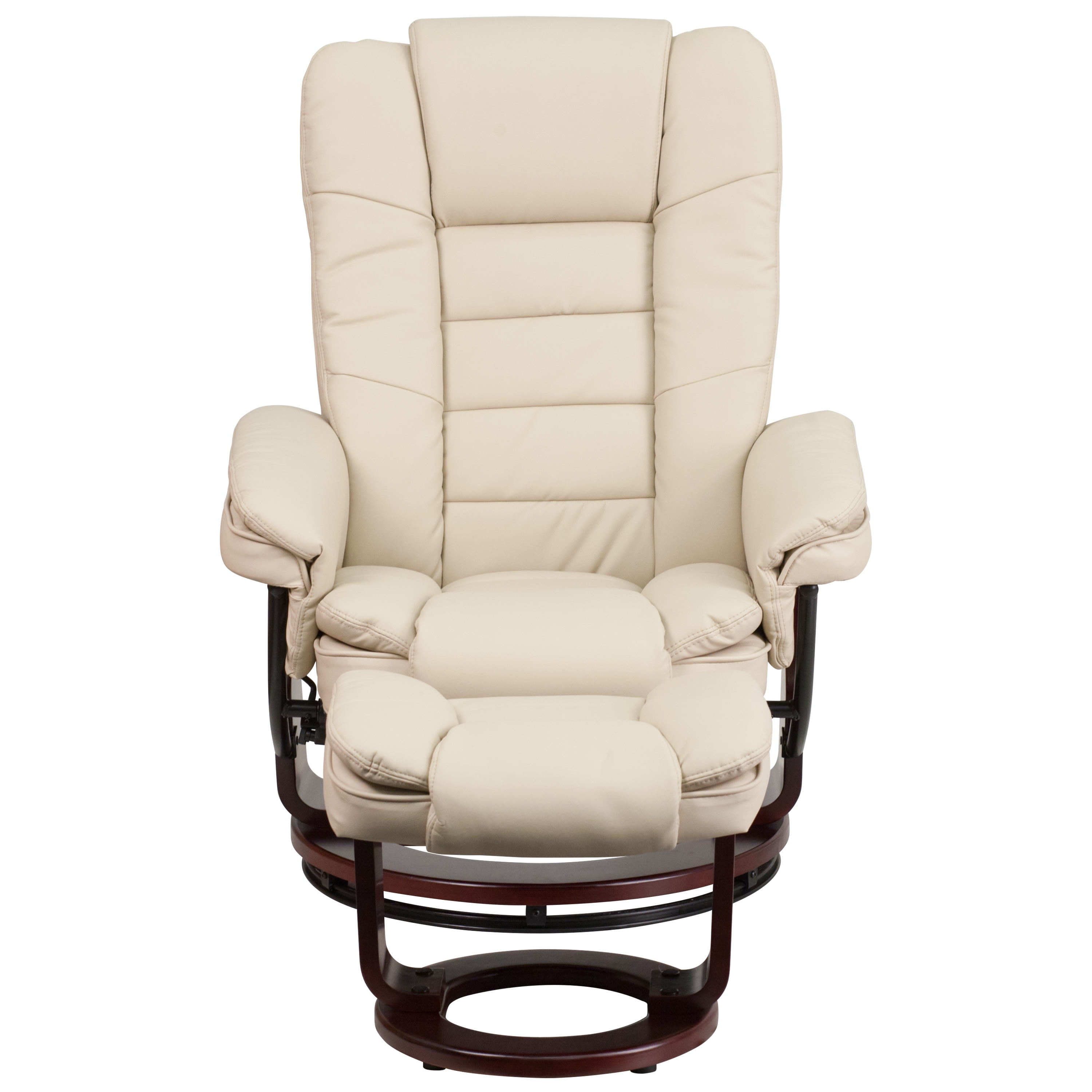 BizChair Faux Leather Recliner, Beige