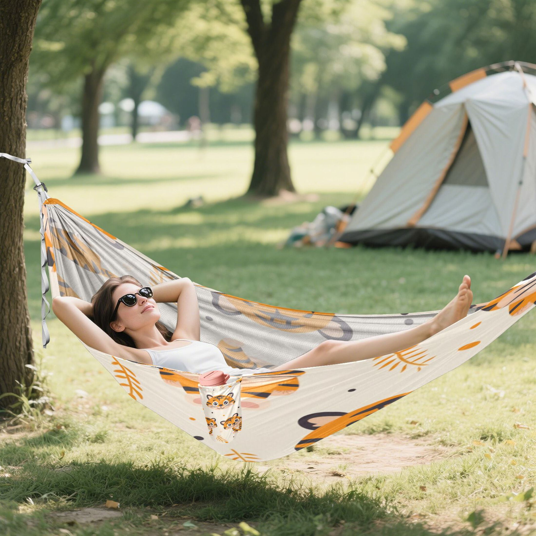 Hammock Camping Hammock Nylon Portable Hammock Travel Camping Hammock Cute Little Tiger Seamless