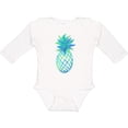 thumbnail image 3 of Inktastic Blue and Green Pineapple Boys or Girls Long Sleeve Baby Bodysuit, 3 of 5