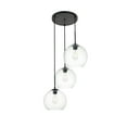 thumbnail image 7 of Baxter 3 Lights Black Pendant With Clear Glass, 7 of 7