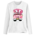 thumbnail image 4 of Fesfesfes Women's O-Neck Printing Loose Casual Long Sleeve Breast Cancer Tops or, 4 of 4