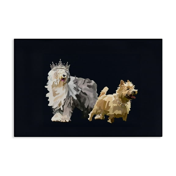 Stupell Industries Dog Duo with Crowns Animals & Insects Painting Gallery Wrapped Canvas Art Print Wall Art, 24 x 16