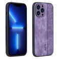 thumbnail image 2 of TECH CIRCLE Leather Case for iPhone 12 Ultra Slim Thin Stylish Embossed Pattern Deisgn Scratch Resistant Shockproof Case Support Wireless Charging For iPhone 12,Purple, 2 of 5