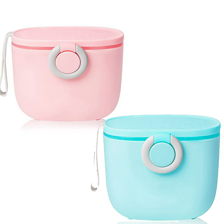 Dicasser 500ml Baby Formula Dispenser with A 5g Scoop Portable Baby Milk  Powder Formula Container Snack Cup for Home Travel Outdoor Activities Pink  Blue 2 Pack 